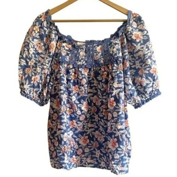 Anthropologie Tops - Anthropologie NWOT Solitaire Floral Boho Peasant Cottagecore Coquette Blouse, M